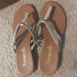 Slip-on sandals with rhinestones size 7.5